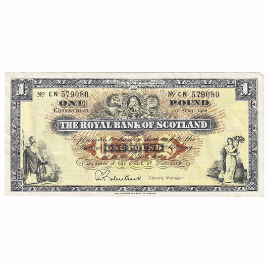 Scotland 1966 Royal Bank of Scotland 1 Pound Note, SC804b, EF