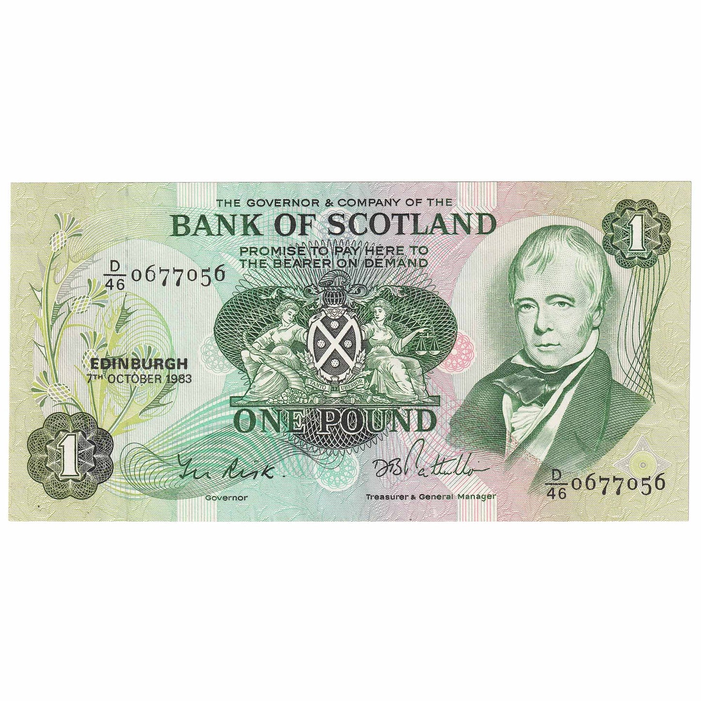 Scotland 1983 Bank of Scotland 1 Pound Note, SC109e, AU