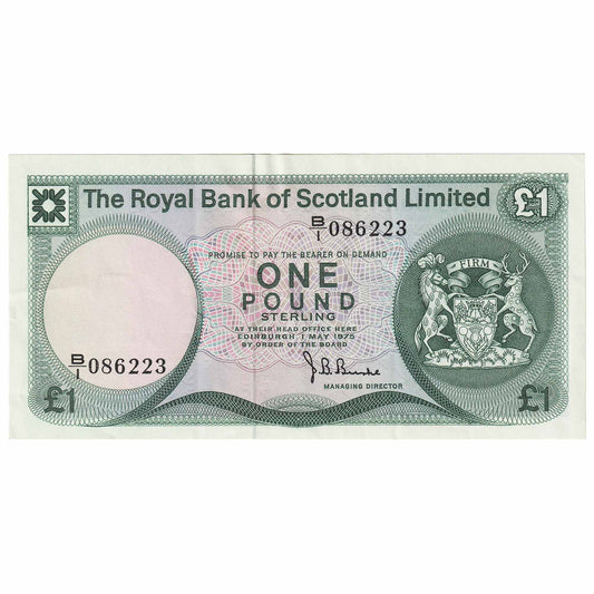 Scotland 1975 Royal Bank of Scotland 1 Pound Note, SC815, EF