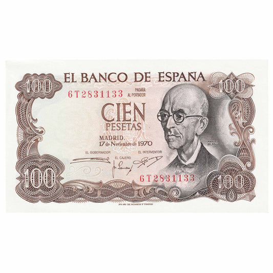 Spain 1974 100 Pesetas Note, Pick #152, UNC