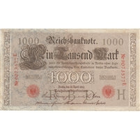 Germany 1910 1,000 Mark Note, Red, F-VF