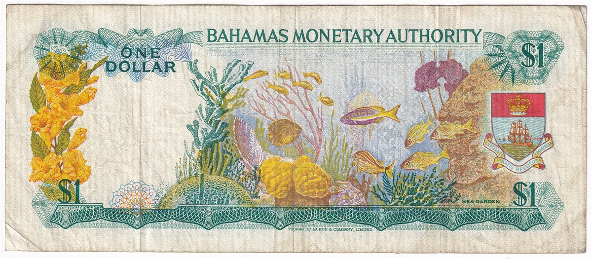 Bahamas 1968 1 Dollar Note, Pick #27a, VF