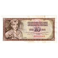 Yugoslavia 1968 10 Dinara Note, Pick #82b, EF