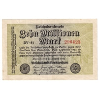 Germany 1923 10 Million Mark Note, Pick #106a, EF-AU