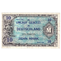 Germany 1944 10 Mark Note, Pick #194a, VF