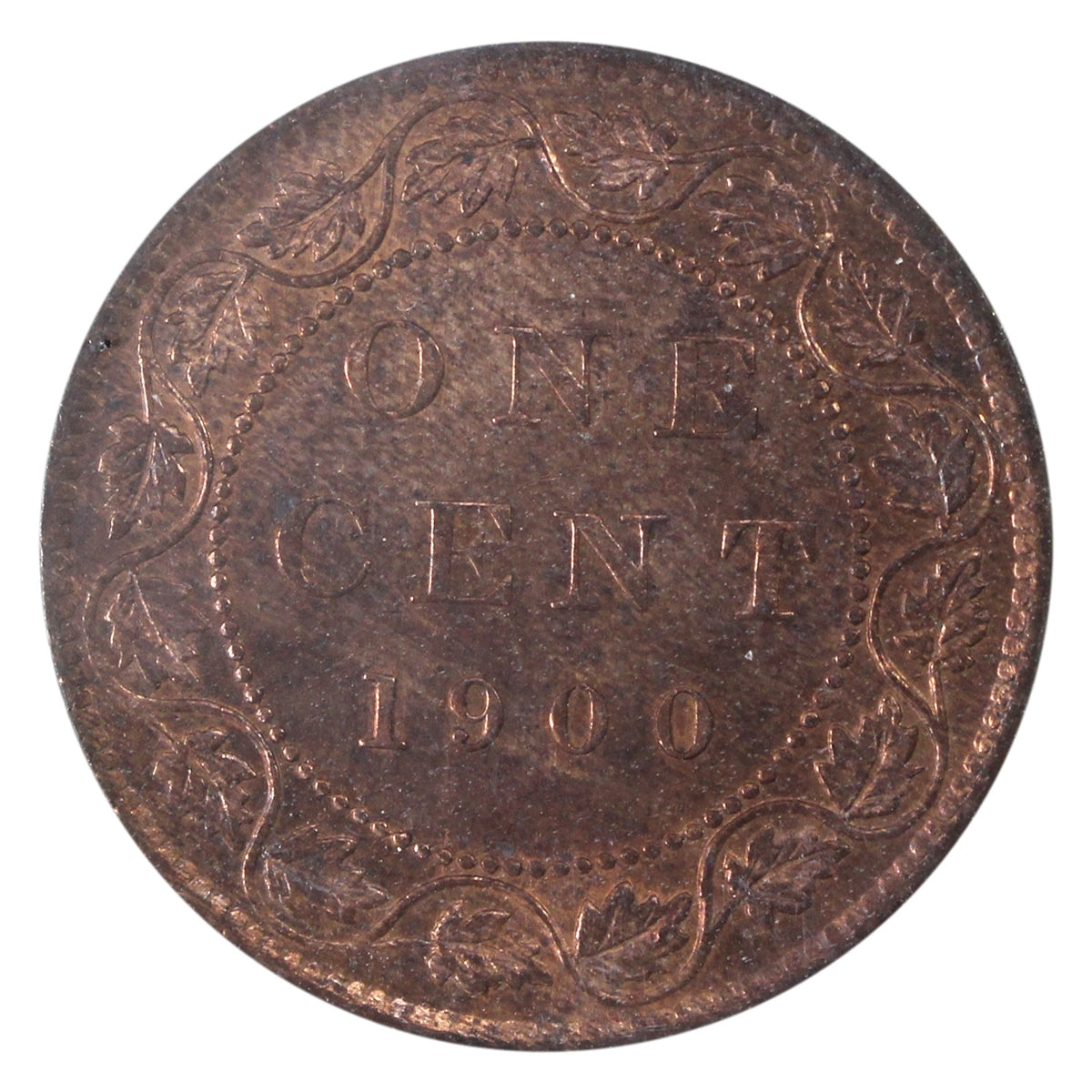 1900 Canada 1-cent ICCS Certified MS-64 Red (Dented holder). Outstanding Key Date!