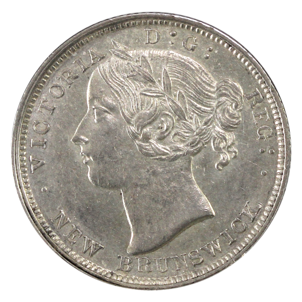 1864 New Brunswick 20-cents Almost Uncirculated (AU-50)