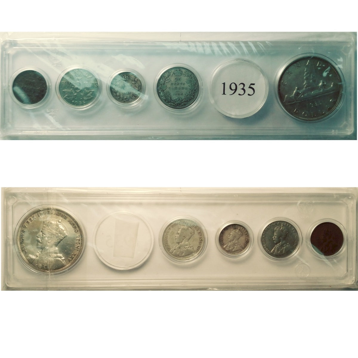 1935 Canada 5-coin Year Set in Snap Lock Case