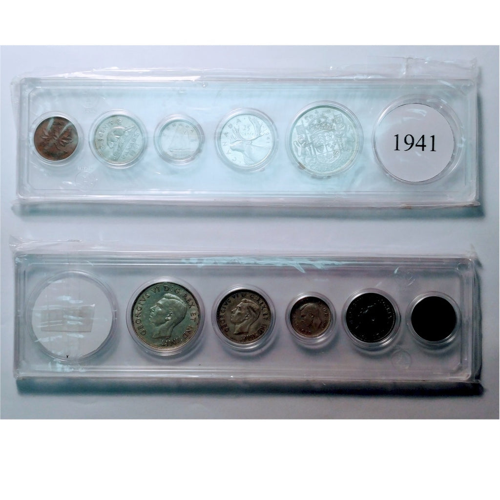 1941 Canada 5-coin Year Set in Snap Lock Case