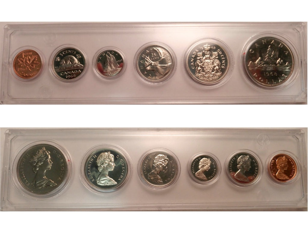 1968 Canada 6-coin Year Set in Snap Lock Case