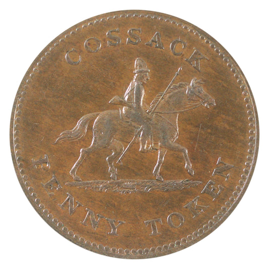 WE-13A 1813 Wellington Cossack Penny Token AU-UNC (AU-55)