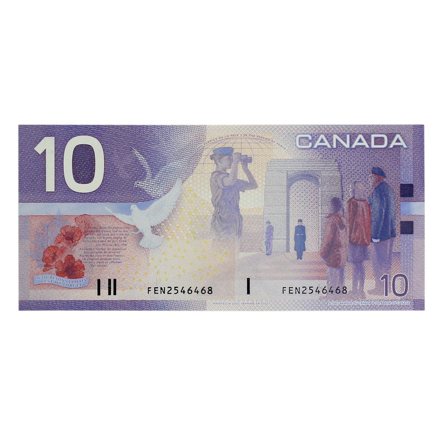 BC-63b 2001-02 Canada $10 Knight-Dodge, Insert Note, FEN PMG Certified GUNC-66 EPQ