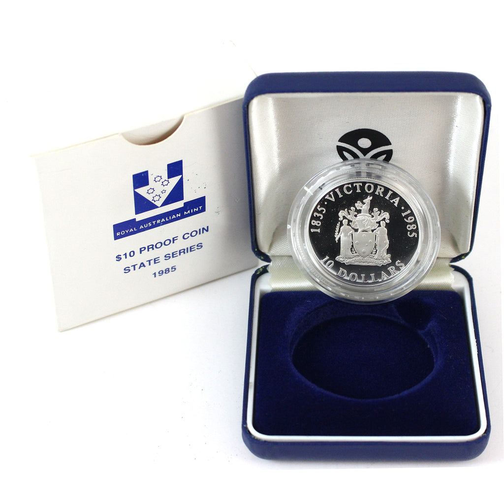 1985 Australia $10 150th Anniversary of the Founding of Victoria Silver Proof (no CoA)