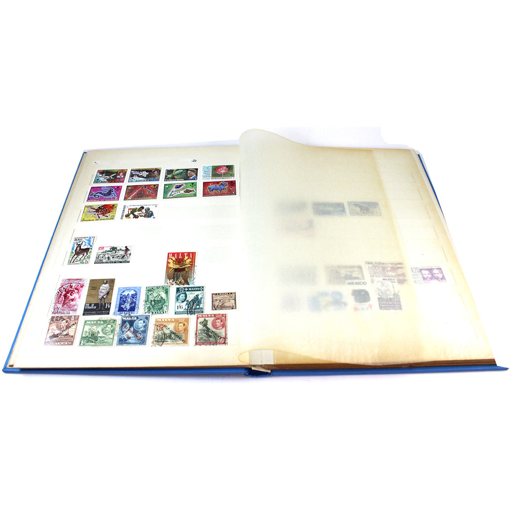 150+ World Stamps, Mostly Mint in Blue Album