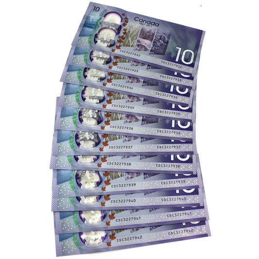 11x Sequential BC-75 2017 Canada $10 Wilkins-Poloz, CDC