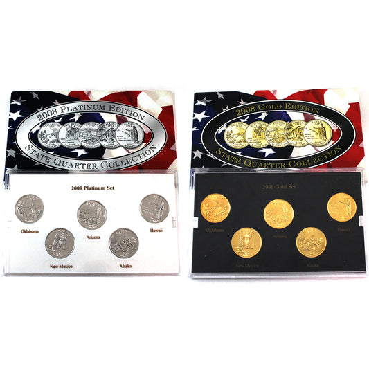 2008 P Platinum & Gold USA State Quarters Collection