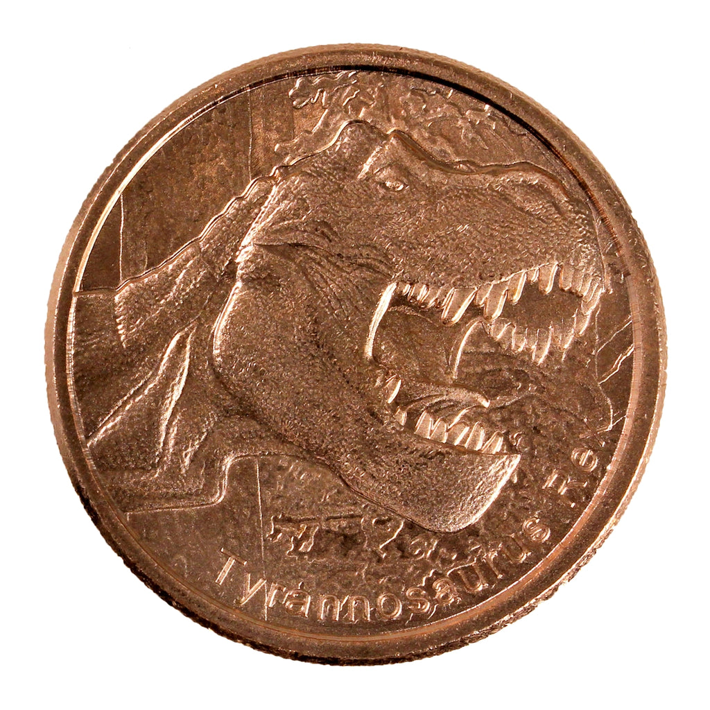 Dinosaurs Tyrannosarus Rex 1oz. .999 Fine Copper