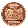 Santa at Fireplace Merry Christmas 1oz. .999 Fine Copper