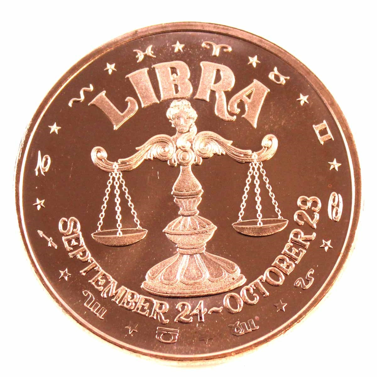 Zodiac Libra 1oz. .999 Fine Copper