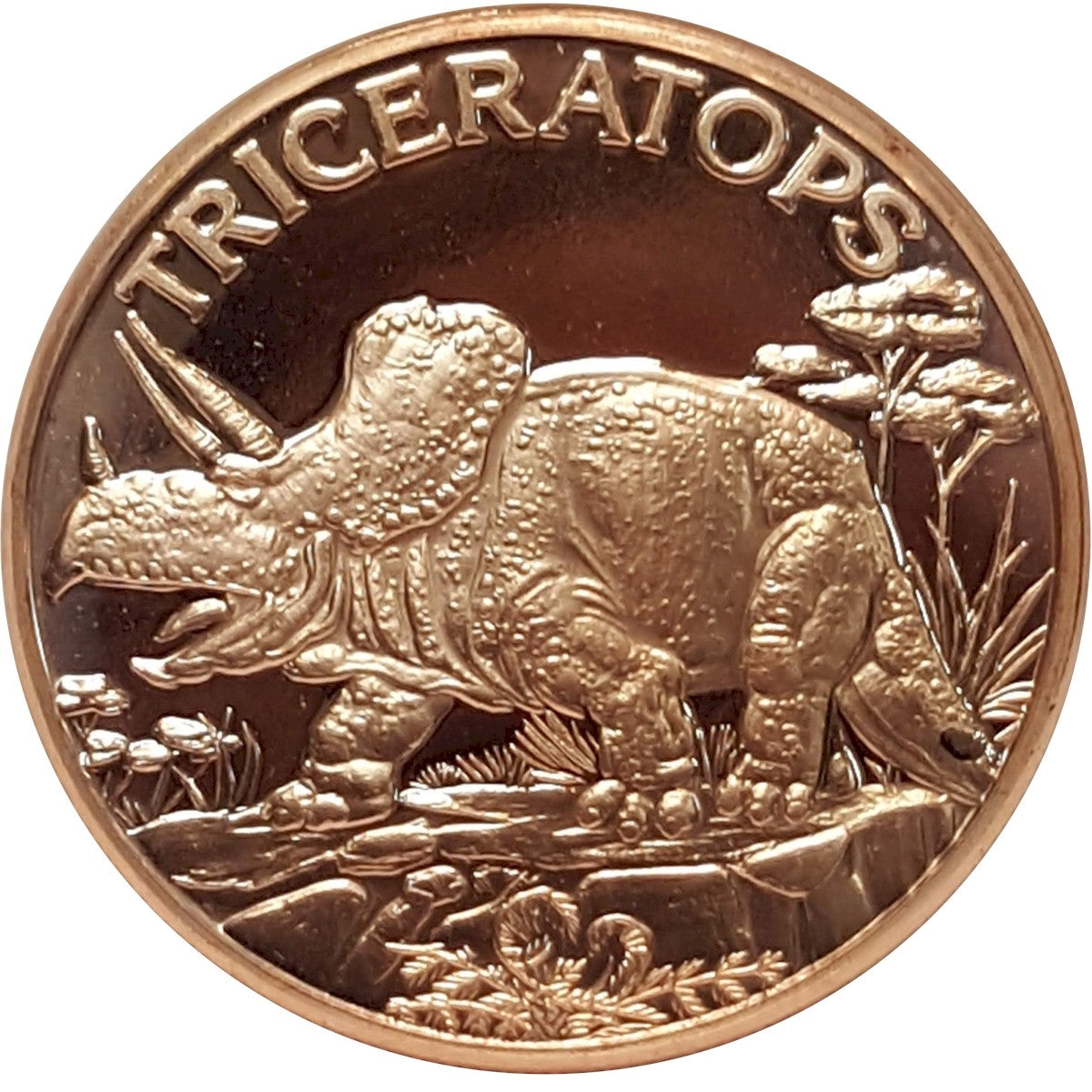 Dinosaurs - Triceratops 1oz. .999 Fine Copper