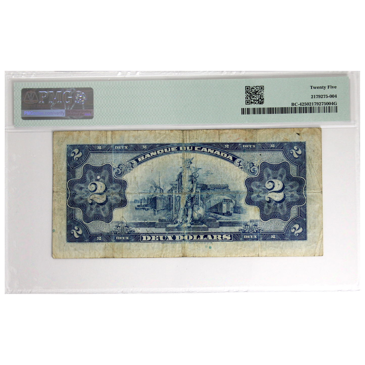 BC-4 1935 Canada $2 Osborne-Towers, French, PMG Certified VF-25