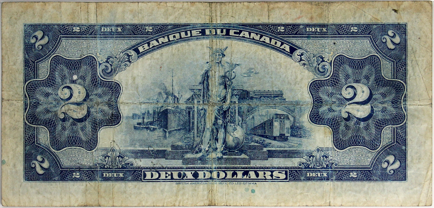 BC-4 1935 Canada $2 Osborne-Towers, French, PMG Certified VF-25