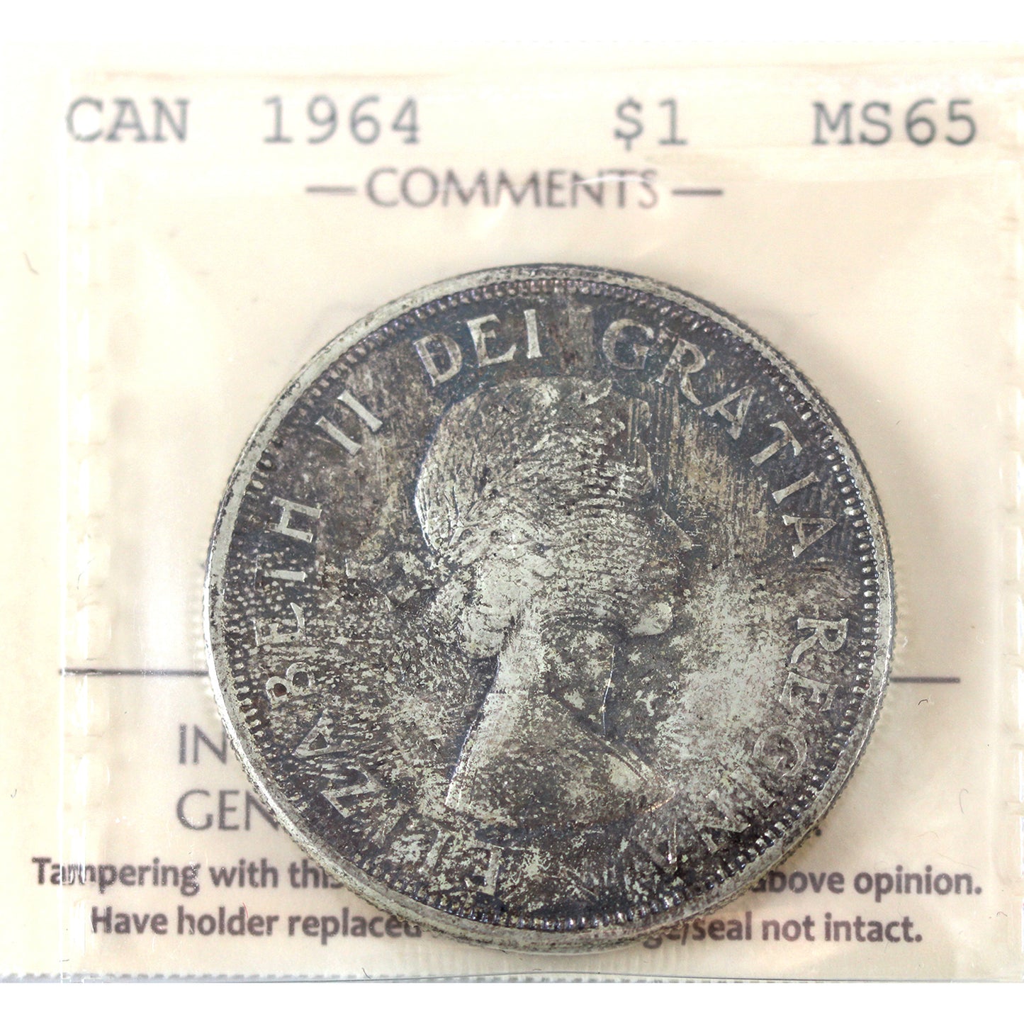 1964 Canada Dollar ICCS Certified MS-65