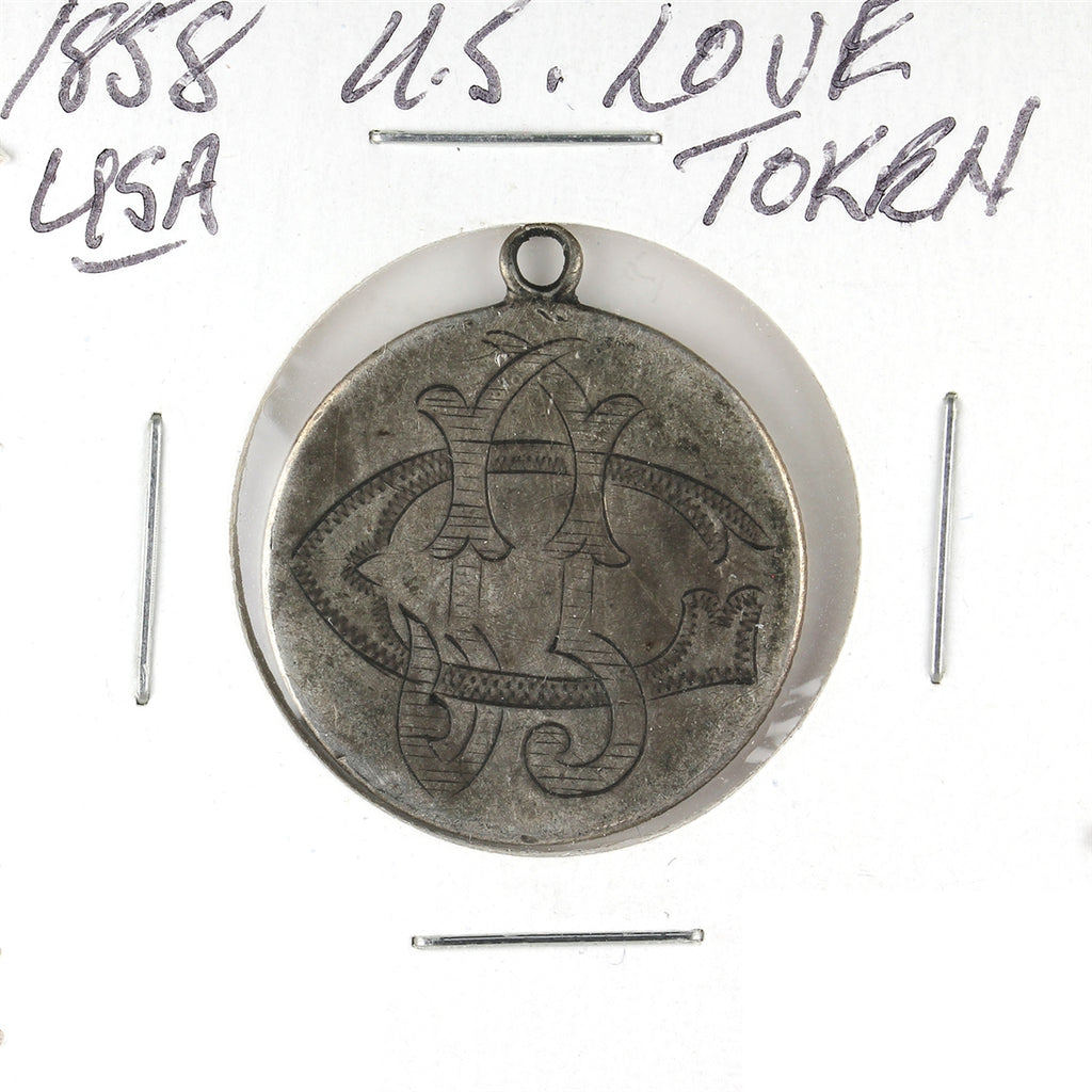 Love Token on 1858 USA Quarter