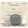 1966 Canada 5-cents ICCS Certified PL-65 Ultra Heavy Cameo