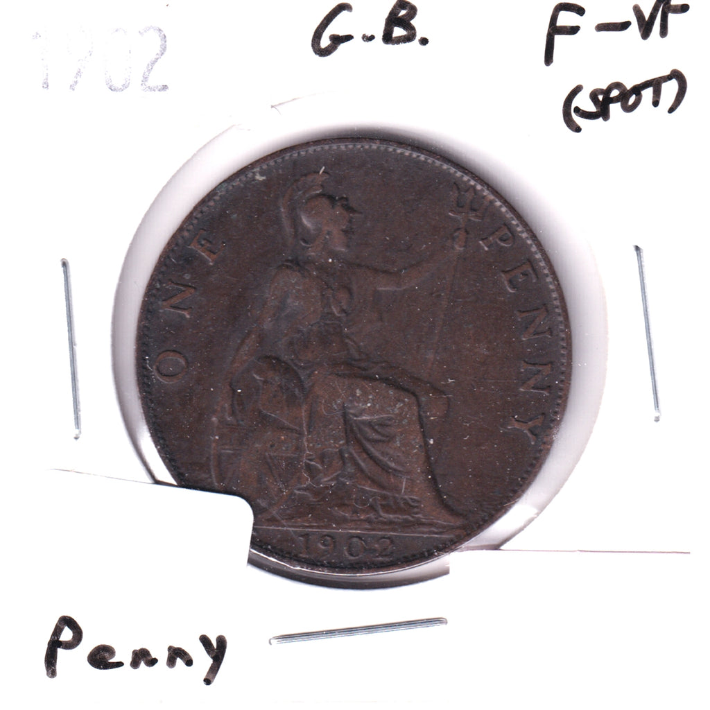 Great Britain 1902 Penny F-VF (F-15) Spot