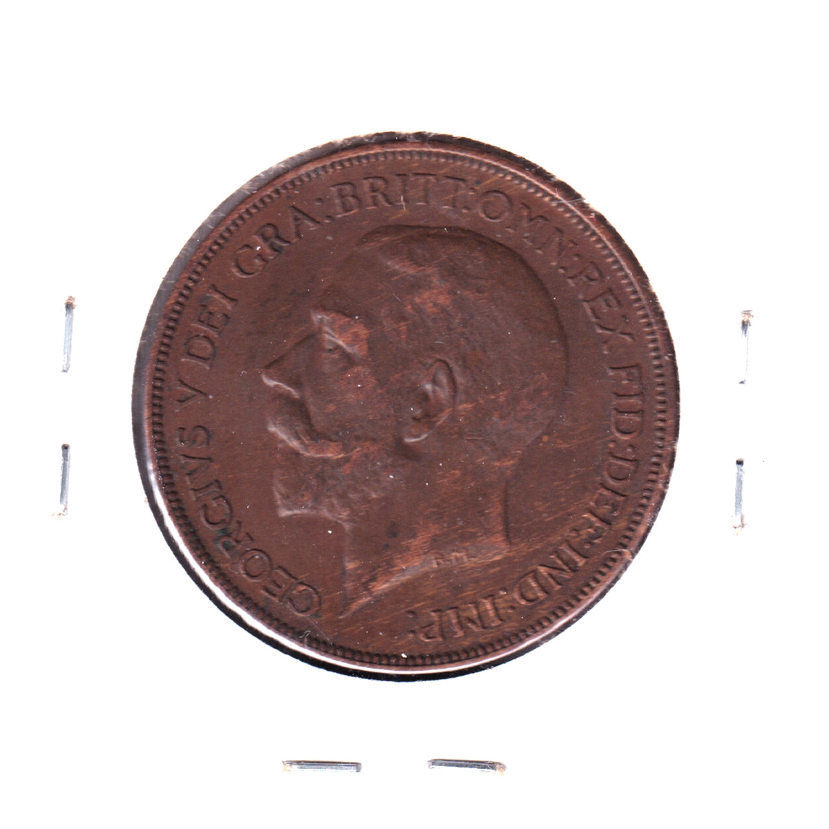 Great Britain 1921 Penny Extra Fine (EF-40) Spots