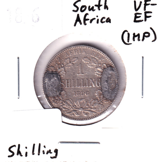 South Africa 1896 1 Shilling VF-EF (VF-30) Impaired