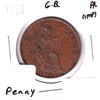 Great Britain 1927 Penny Almost Uncirculated (AU-50) Impaired