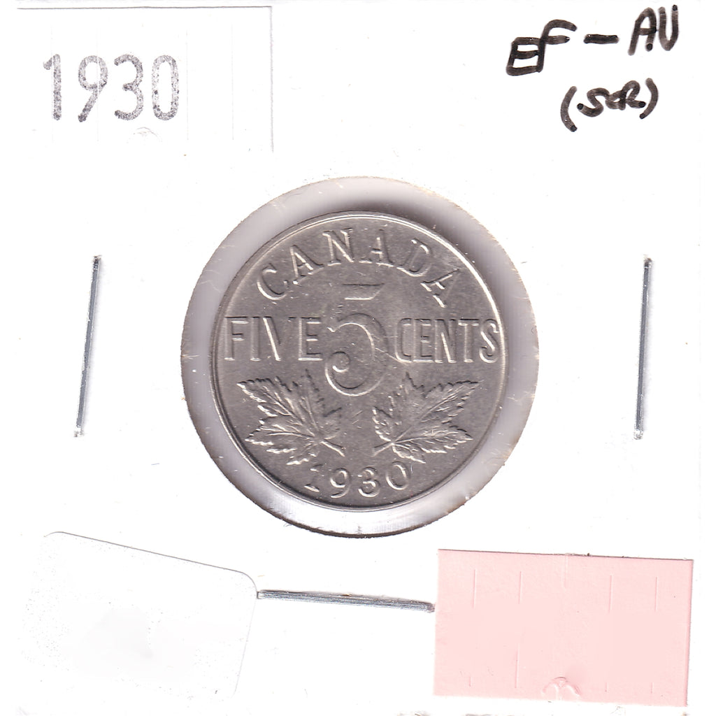 1930 Canada 5-cents EF-AU (EF-45) Scratched