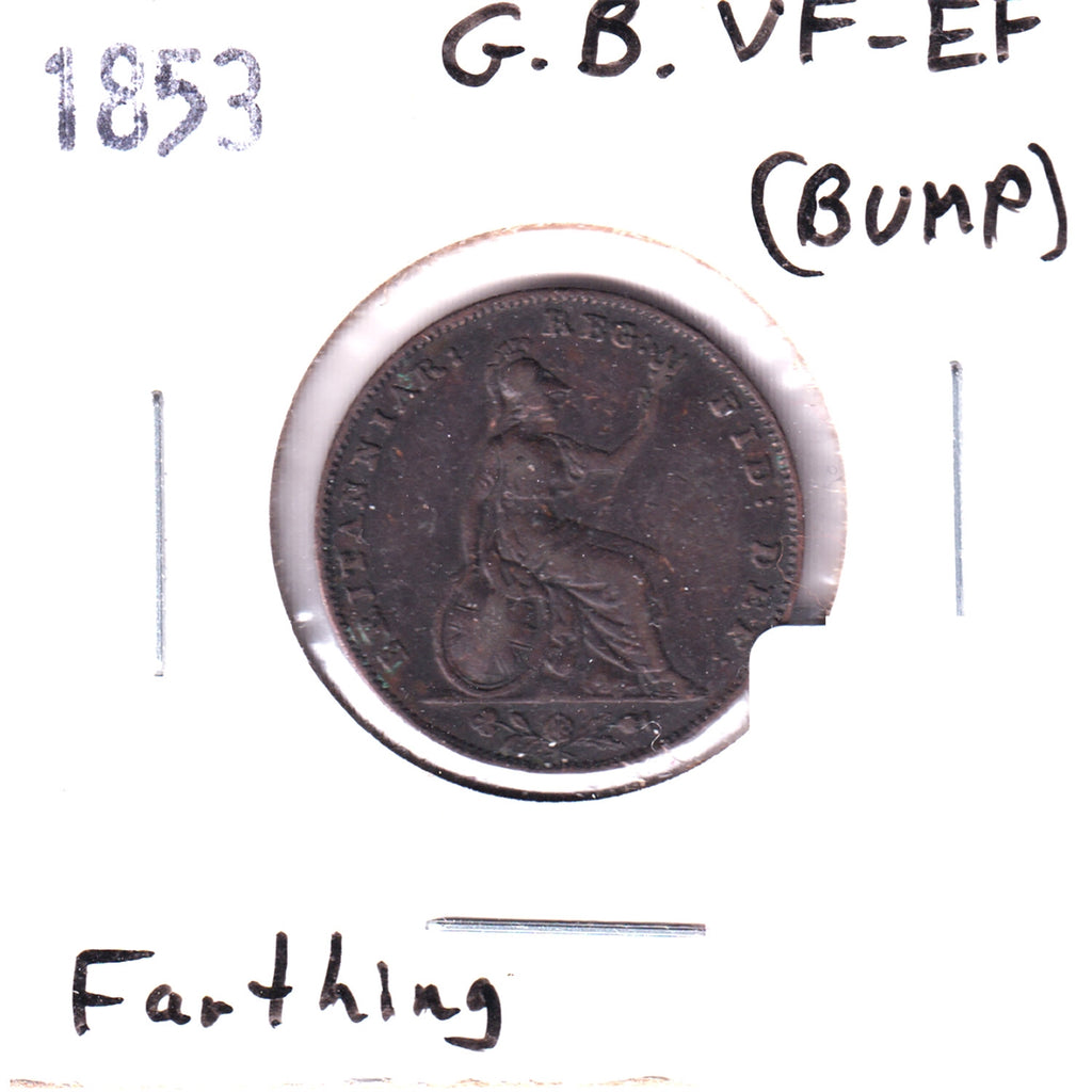 Great Britain 1853 Farthing VF-EF (VF-30) Bump or Impaired