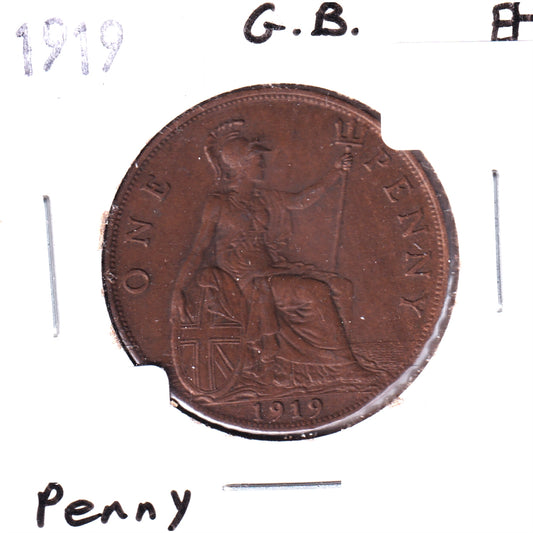 Great Britain 1919 Penny Extra Fine (EF-40)