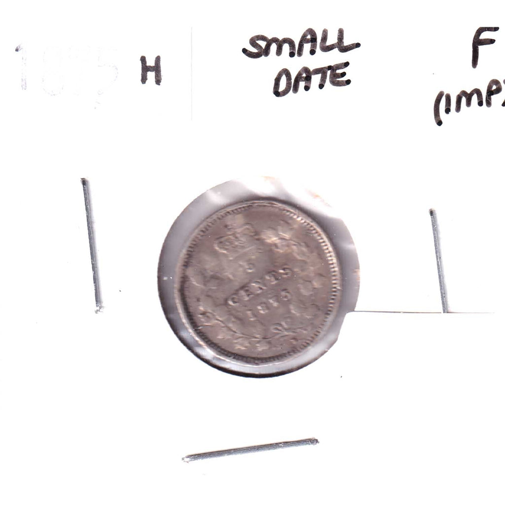 1875H Small Date Canada 5-cents Fine (F-12) Impaired