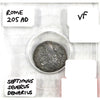 Ancient Rome 205AD Septimius Severus Denarius Very Fine (VF-20)