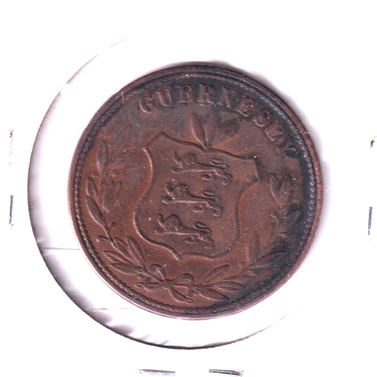 Guernsey 1864 8 Doubles Extra Fine (EF-40) Impaired