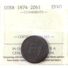 Guernsey 1874 2 Doubles ICCS Certified EF-40