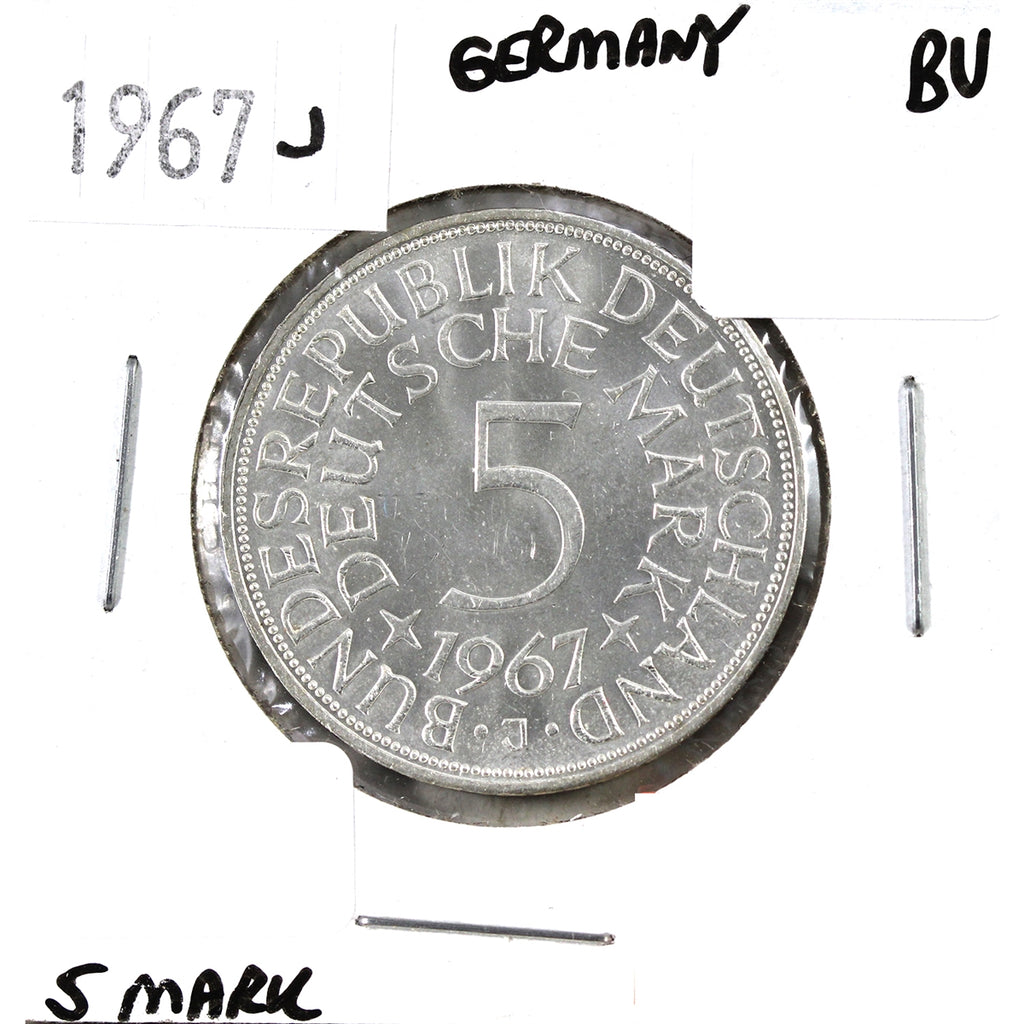 Germany 1967J 5 Mark Brilliant Uncirculated (MS-63)