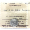 1903H Small H Canada 5-cents ICCS Certified AU-55 (Edge Damage)