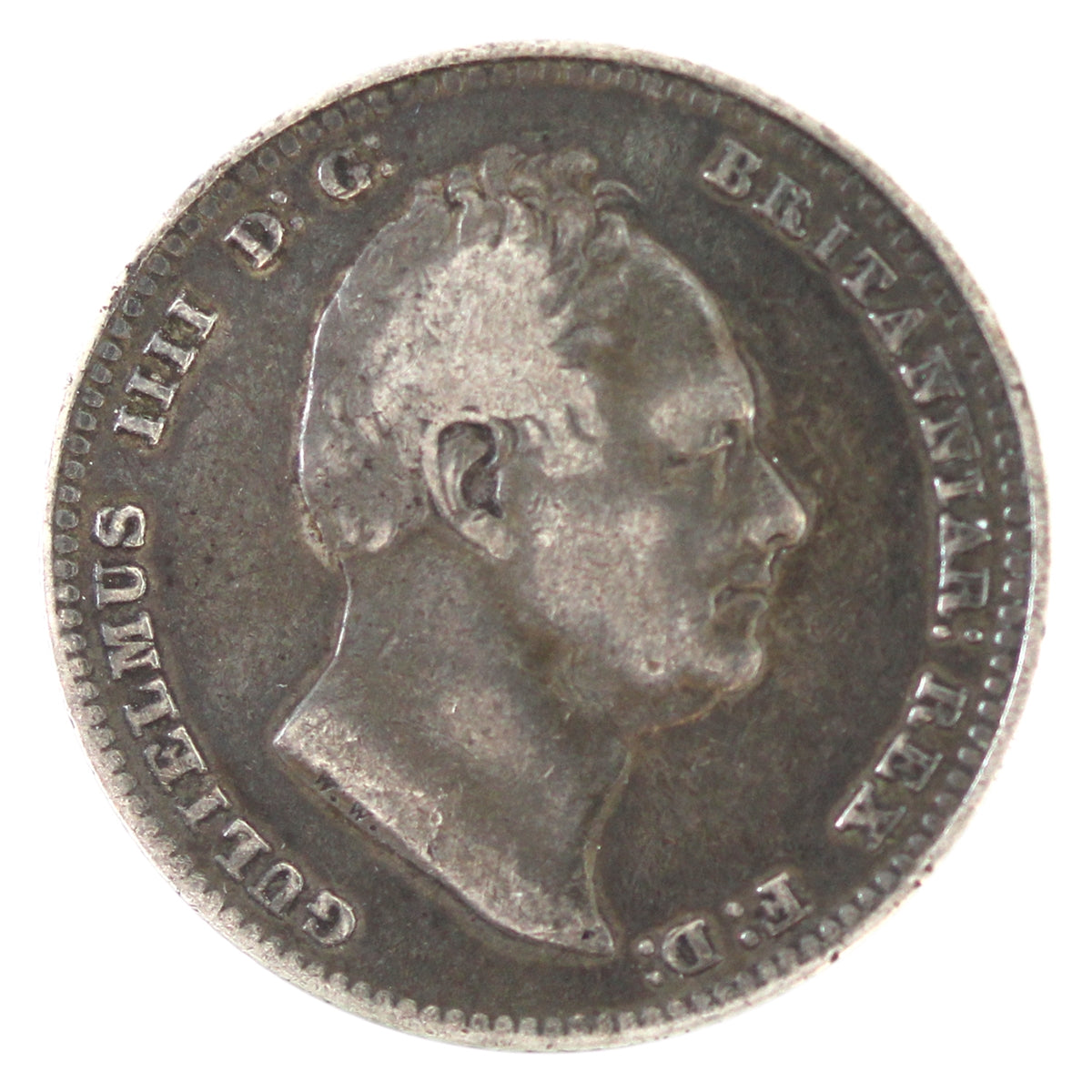 Great Britain 1834 William IV Shilling Very Fine (VF-20) Rotated Die