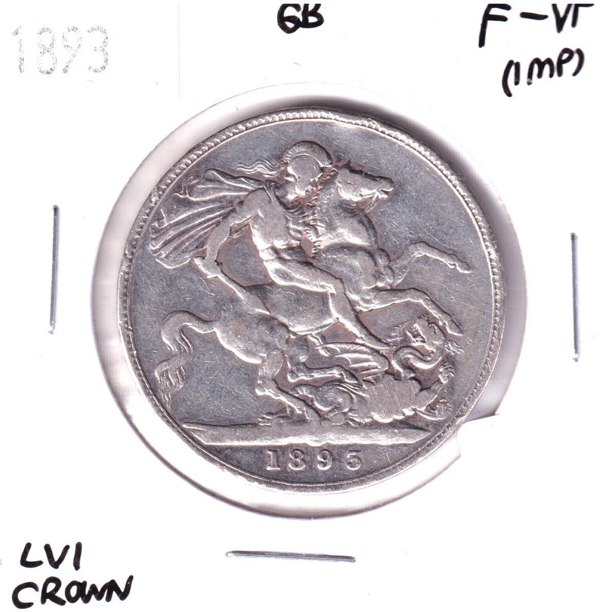 Great Britain 1893 LVI Crown F-VF (F-15) Impaired