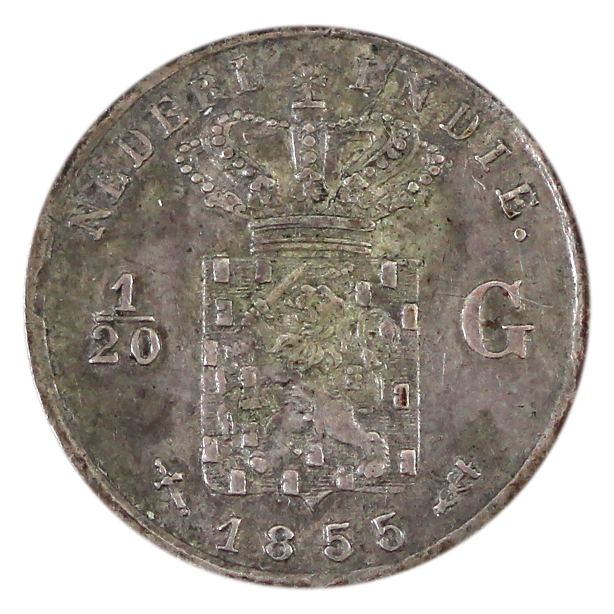 Netherlands East Indies 1855 1/20 Gulden Extra Fine (EF-40)