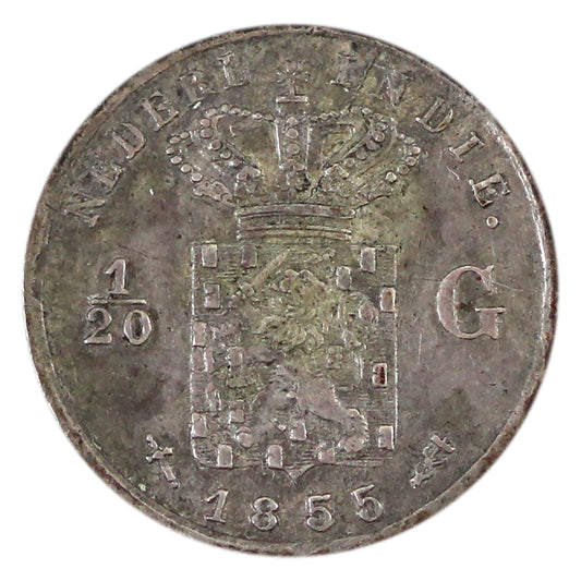 Netherlands East Indies 1855 1/20 Gulden Extra Fine (EF-40)