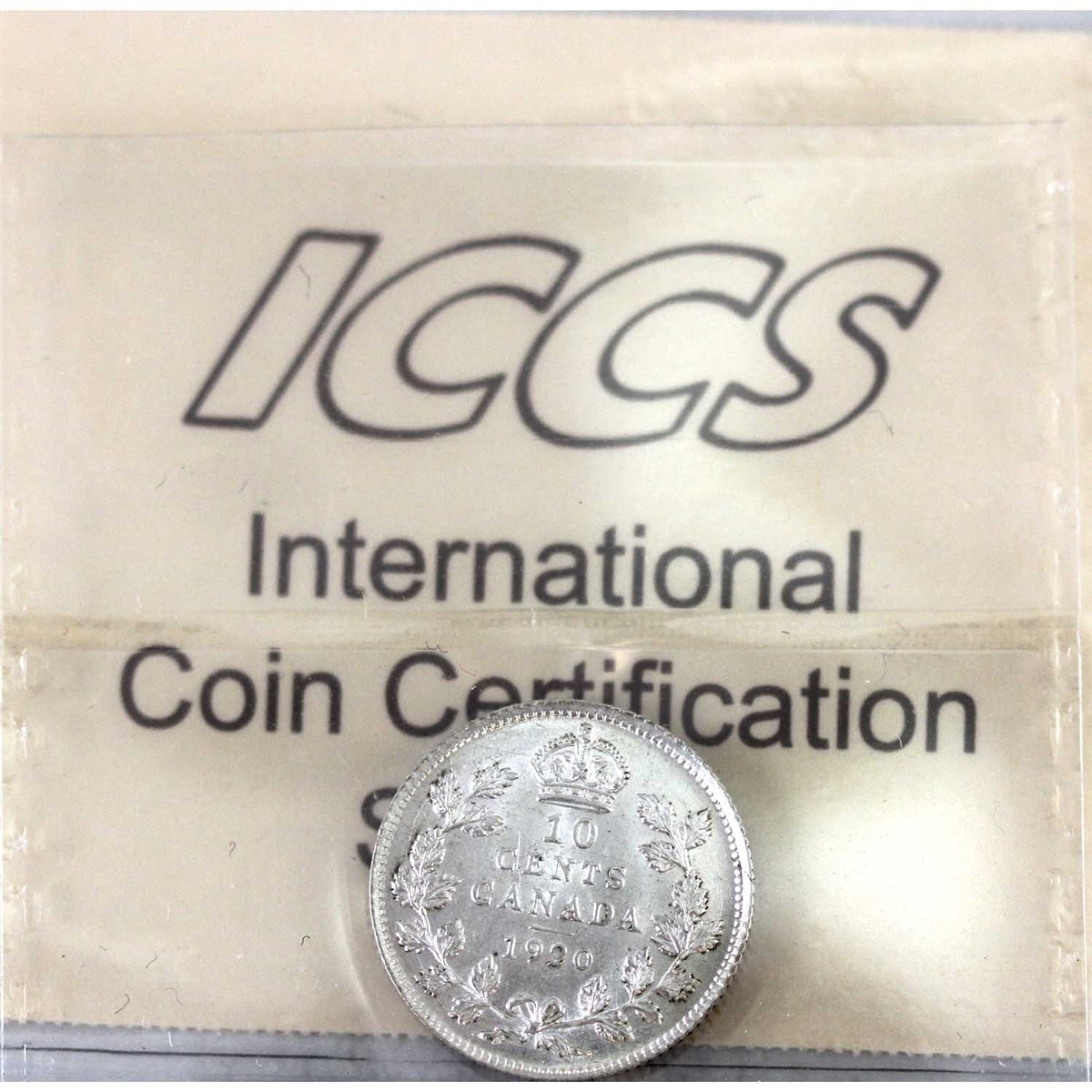 1920 Canada 10-cents ICCS Certified AU-58