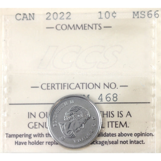 2022 Canada 10-cents ICCS Certified MS-66