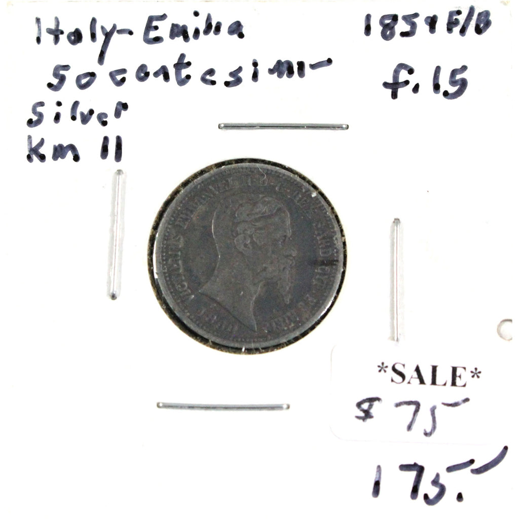 Italy 1860 FB Emilia 50 Centesimi F-VF (F-15)