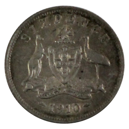 Australia 1910 Edward VII Sixpence Extra Fine (EF-40)